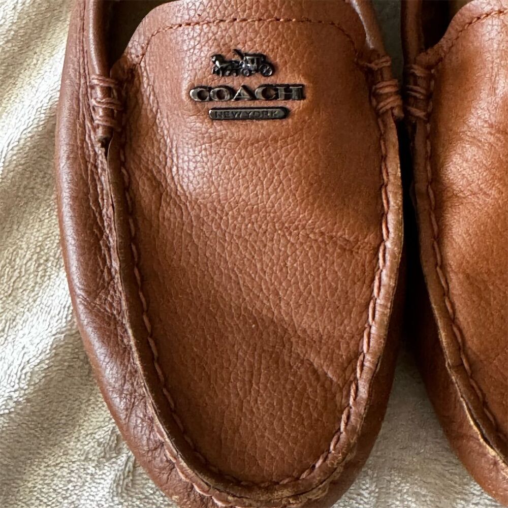 Coach Mary Lock UpWomen's Brown Leather Loafer Flats Size 10B Slip-On Casual - Picture 5 of 9